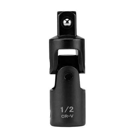 CR-V universal joint socket adapter in 1/4 inch, 3/8 inch and 1/2 inch drive sizes for ratchets, impact tools and automotive repair