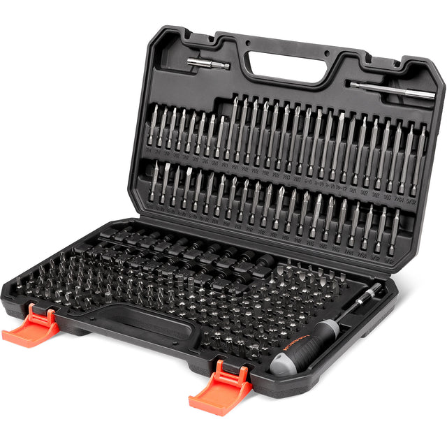 219-Piece Detailed Security Bit Set including Various Screwdriver, Hex, Torx, and Tamper-Proof Bits