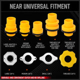 Durable and spill-proof 19Pc radiator coolant refilling funnel kit with versatile functionality and fluid stopper.