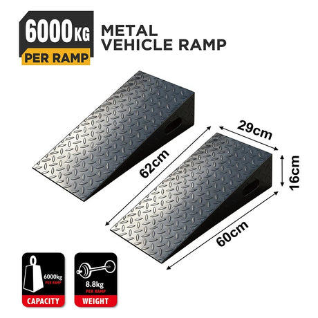 heavy duty metal vehicle ramp with 6000kg load capacity for cars SUVs trailers and workshop use