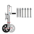 Heavy-Duty 8-Inch Solid Jockey Wheel - 1500LBS Load, Nylon Tire, Adjustable Height for Marine and Utility Trailers