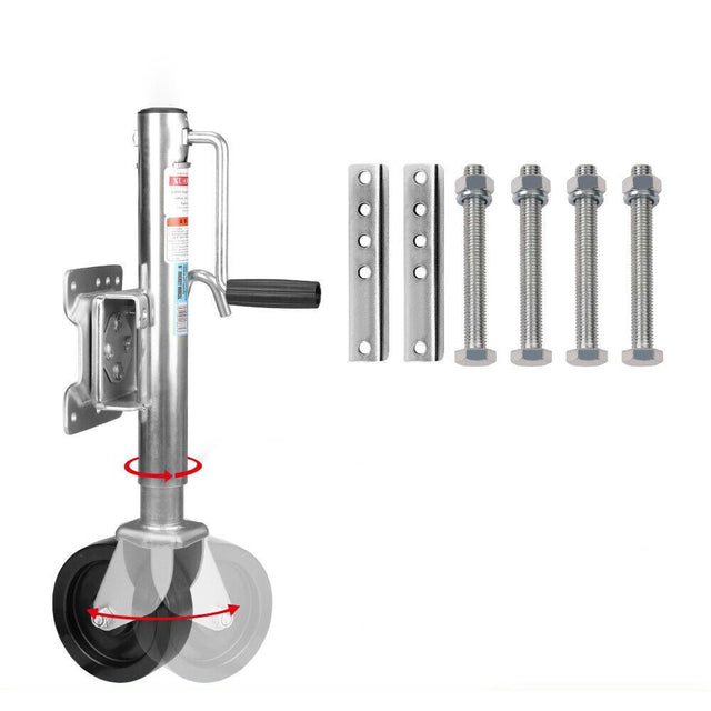 Durable 6-Inch Trailer Jockey Wheel with Swivel and Swing Up Function - 1200LBS Capacity for Caravan and Boat Trailers