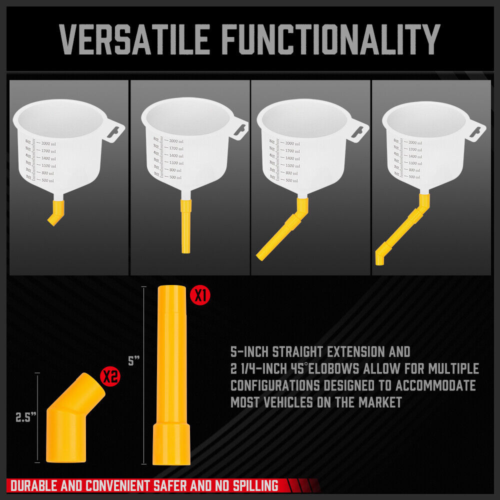 Durable and spill-proof 19Pc radiator coolant refilling funnel kit with versatile functionality and fluid stopper.