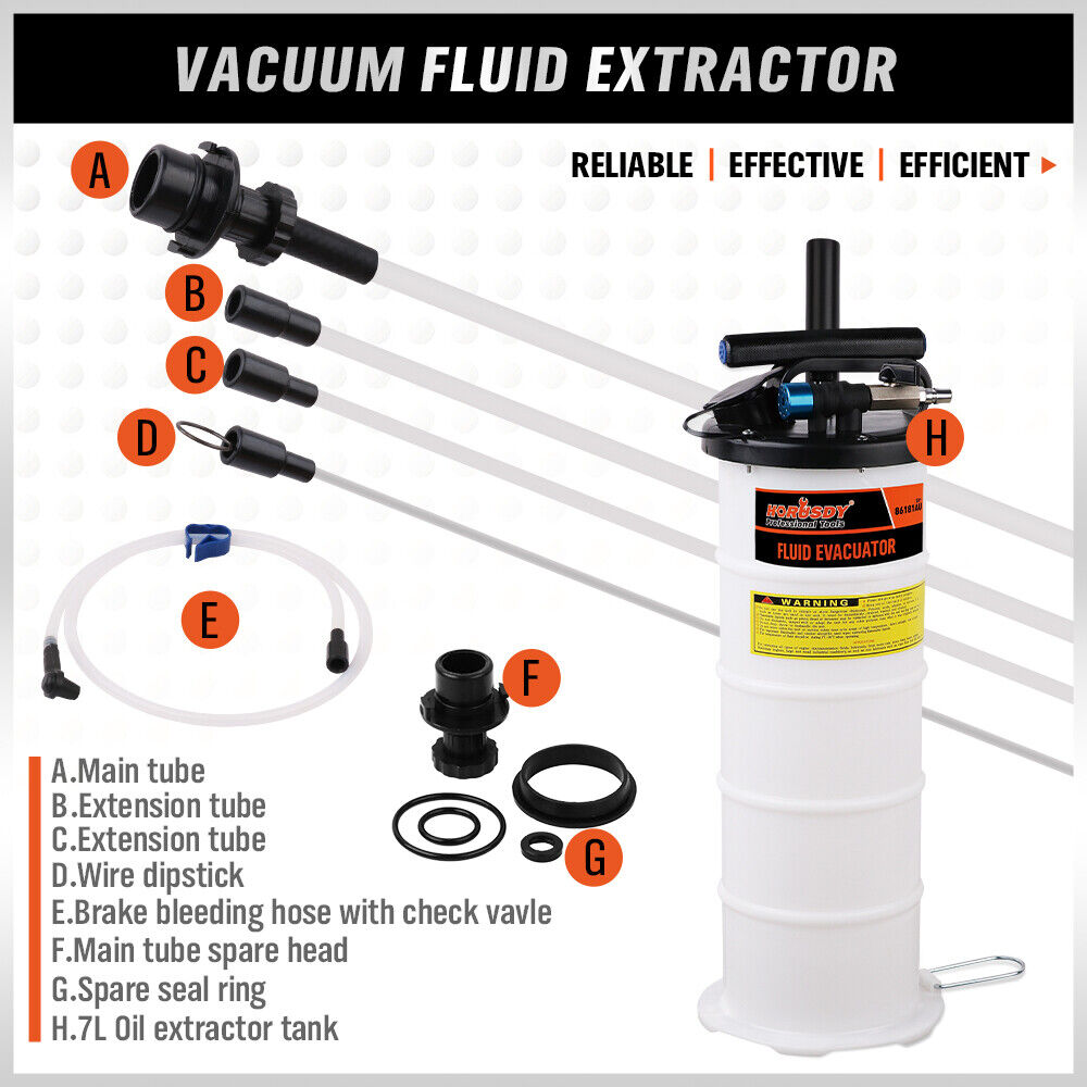 7L Manual & Pneumatic Multi-Purpose Oil Extractor with Suction Tubes for Vehicles and Machinery