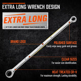 HORUSDY 9Pc Aviation Extra Long Spanner Set - Double-Ended 8-19mm Ratchet Wrenches with Pouch