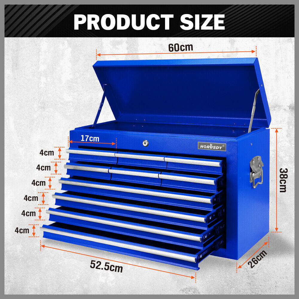 HORUSDY heavy-duty tool chest with 10 pull-out drawers and secure lock, 75kg load capacity