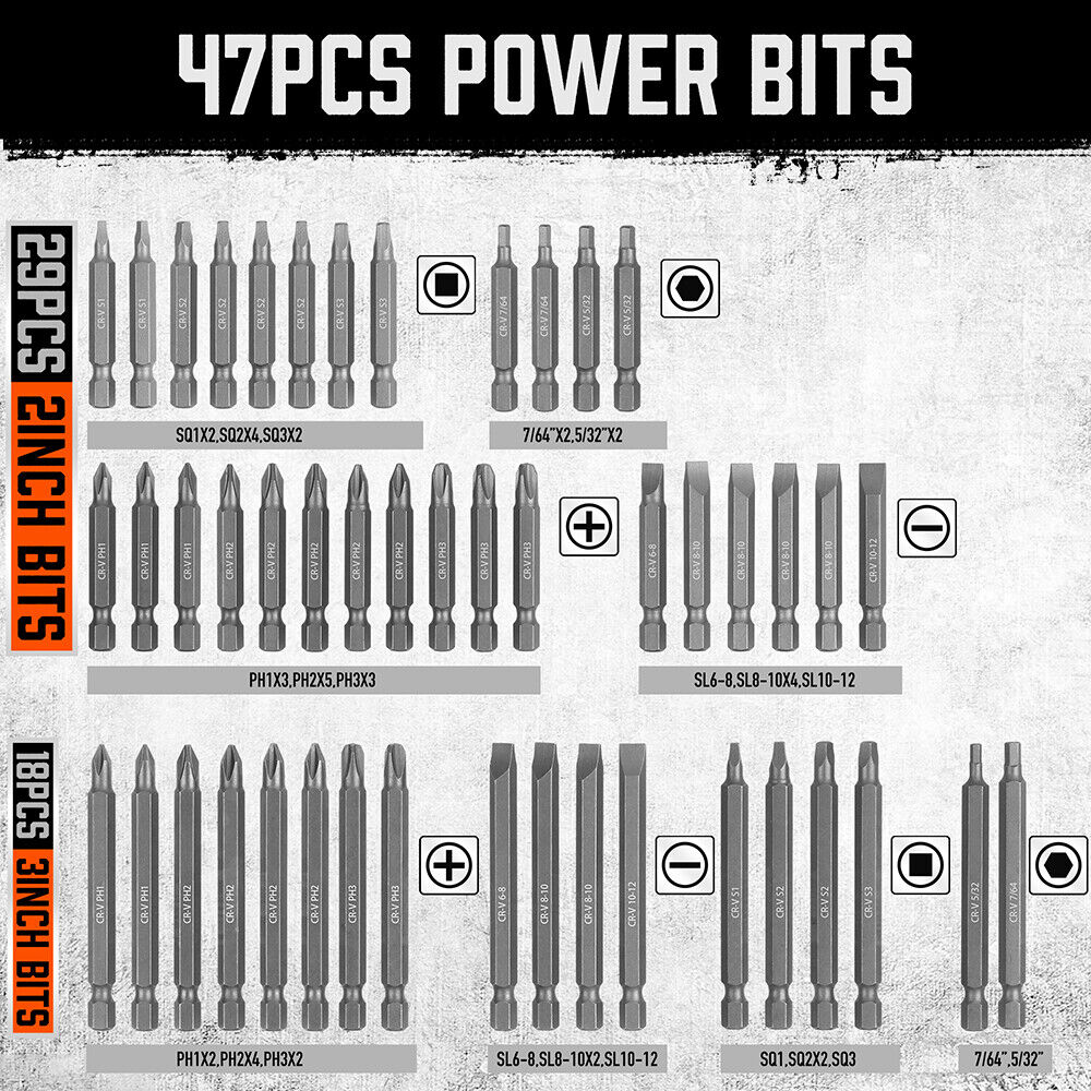 219-Piece Detailed Security Bit Set including Various Screwdriver, Hex, Torx, and Tamper-Proof Bits