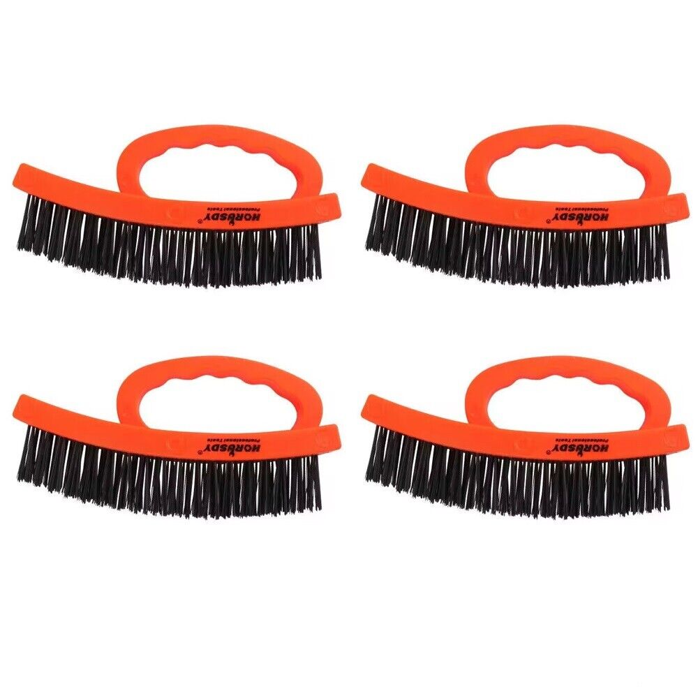 4-Pack Durable Steel Wire Brush 165CM Long with Comfortable Handle for Rust and Scratch Removal