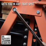 HORUSDY 9Pc Aviation Extra Long Spanner Set - Double-Ended 8-19mm Ratchet Wrenches with Pouch