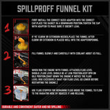 Durable and spill-proof 19Pc radiator coolant refilling funnel kit with versatile functionality and fluid stopper.