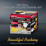 Durable and spill-proof 19Pc radiator coolant refilling funnel kit with versatile functionality and fluid stopper.