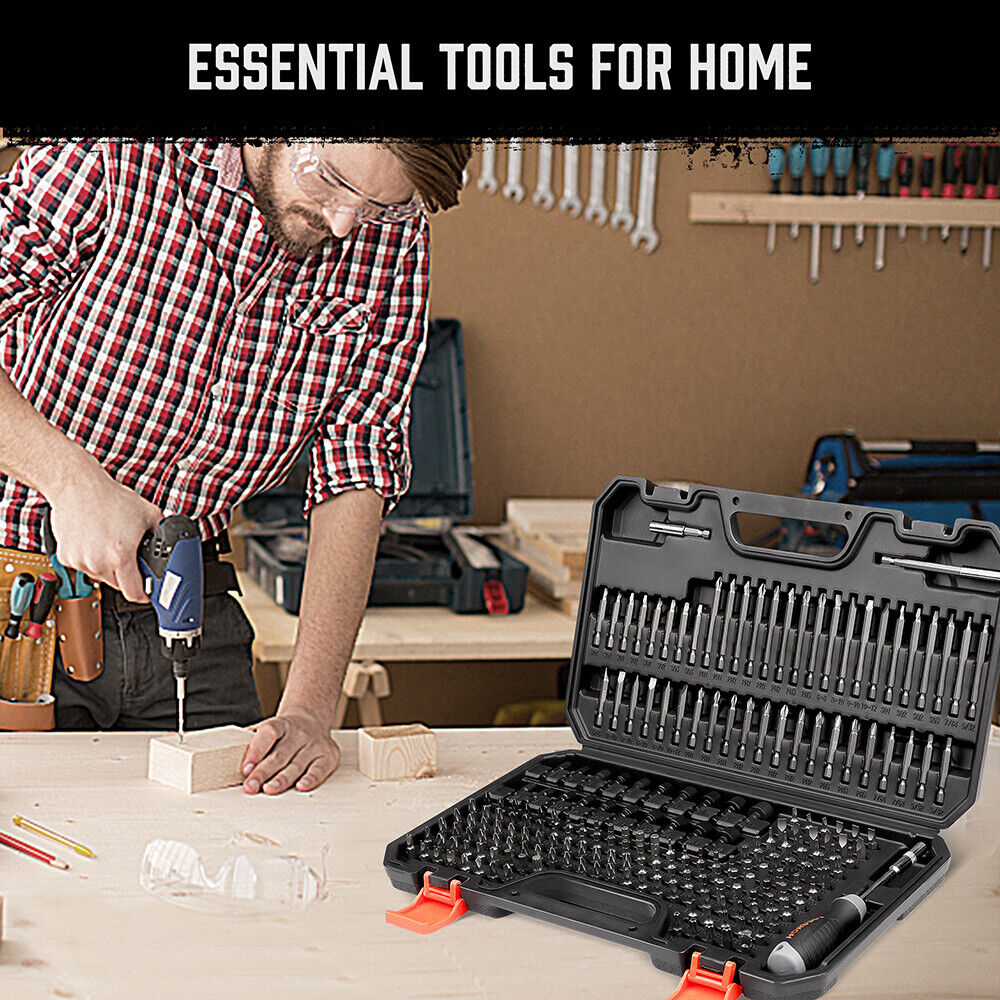 219-Piece Detailed Security Bit Set including Various Screwdriver, Hex, Torx, and Tamper-Proof Bits