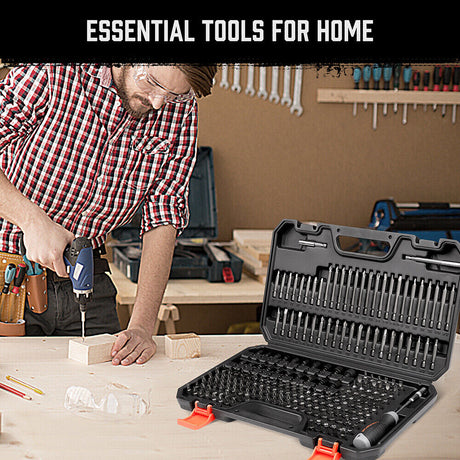 219-Piece Detailed Security Bit Set including Various Screwdriver, Hex, Torx, and Tamper-Proof Bits