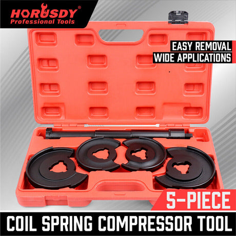Coil Spring Compressor Tool specifically designed for Mercedes Benz and compatible with a wide range of modern vehicles. This tool efficiently removes and replaces coil springs on the wishbone without dismantling the axle. Made of durable alloy steel, it's perfect for suspension work on various car brands, including Ford, Fiat, GM, and more, with plates sizing from Ø70-130 and Ø90-150.
