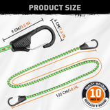 48" Bungee Cords with Carabiner Clips 10PCS Heavy Duty