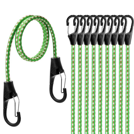 48" Bungee Cords with Carabiner Clips 10PCS Heavy Duty
