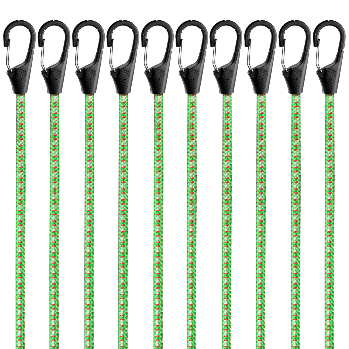 48" Bungee Cords with Carabiner Clips 10PCS Heavy Duty