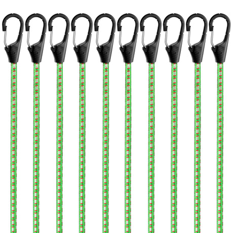 48" Bungee Cords with Carabiner Clips 10PCS Heavy Duty