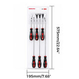 6-Piece Pry Bar Set with Hardened CR-V Steel Forked Tips, 9.25-Inch and 19.09-Inch Nail Puller Tools, Non-Slip Handles for Automotive and DIY Repairs