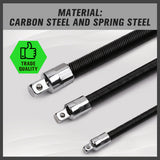 SWANLAKE 3-Piece Flexible Socket Extension Bar Set, 1/4 3/8 1/2 Drive Locking Flex Shaft Adapter