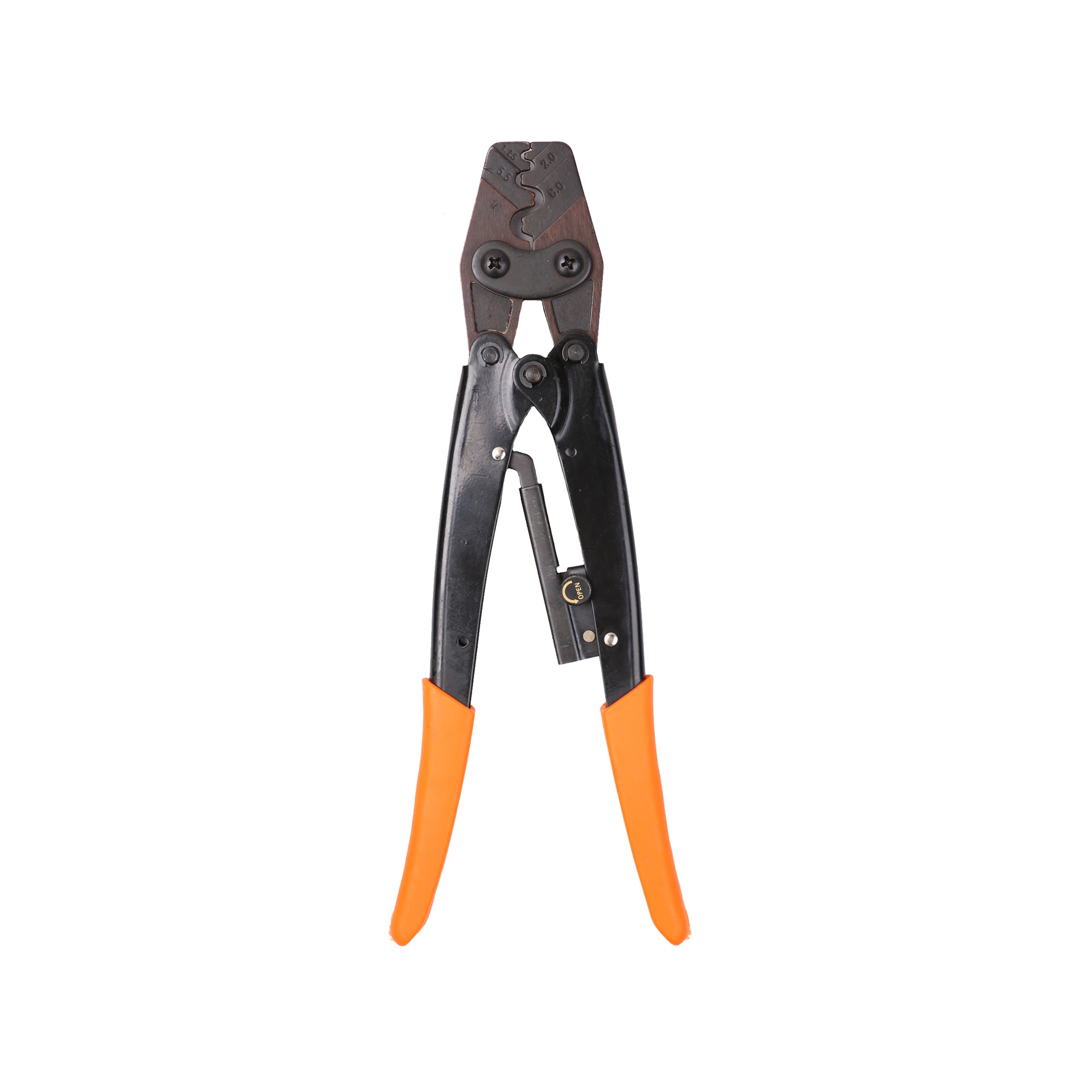 Ergonomic Wire Crimper Plier for 1.25–16 mm² Cable with Orange Handles