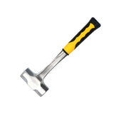 Sturdy 2LB/3LB steel hammer featuring a double octagonal head, solid forged one-piece design with a ribbed rubber grip handle for secure use.
