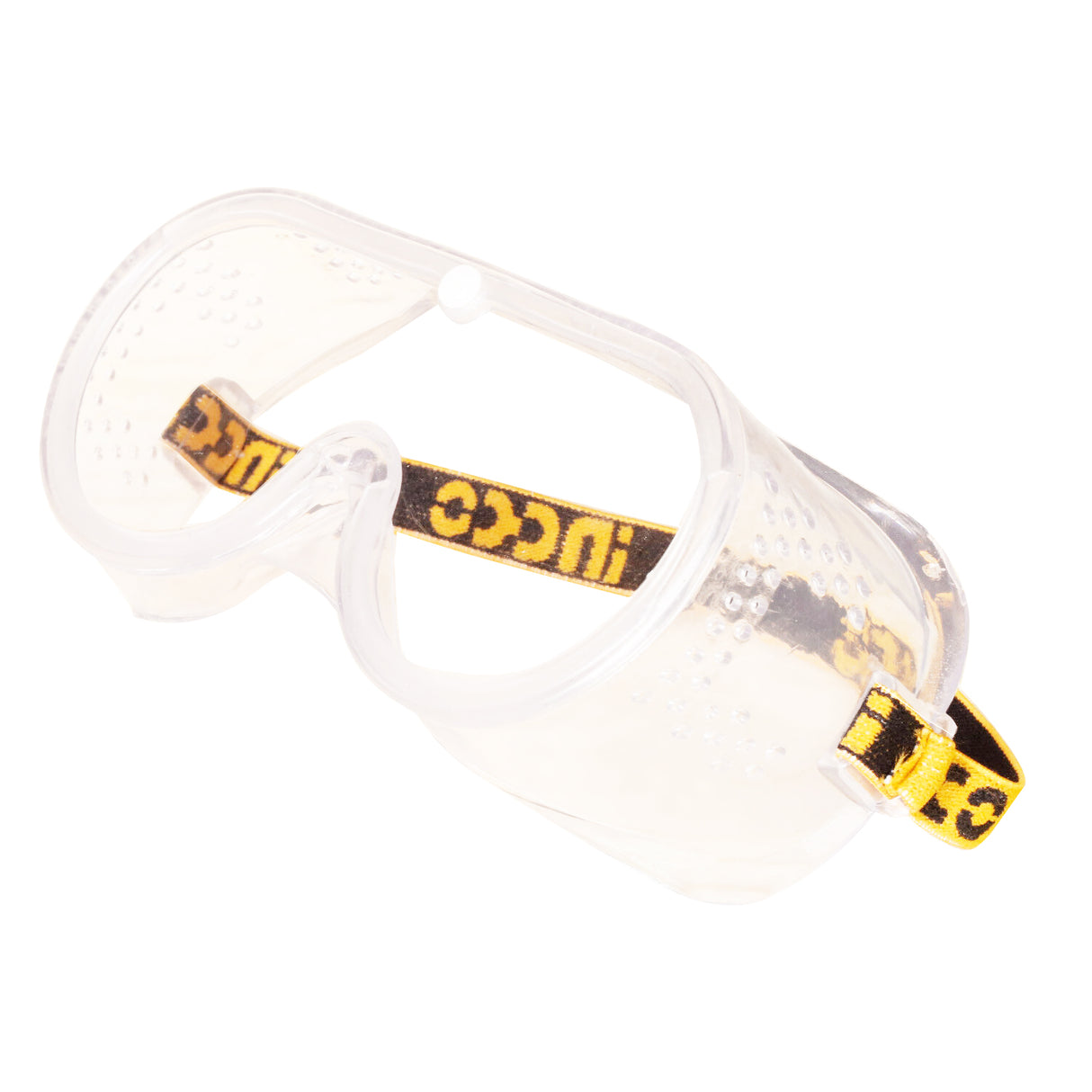 INGCO Clear Safety Glasses with Lightweight PVC Frame and Unique Air Hole Design for Comfortable, Dust-Proof Eye Protection