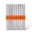Set of 10 Double-Ended PH2 Screwdriver Bits, 110mm Long, Made of S2 Steel, Suitable for Impact Drills