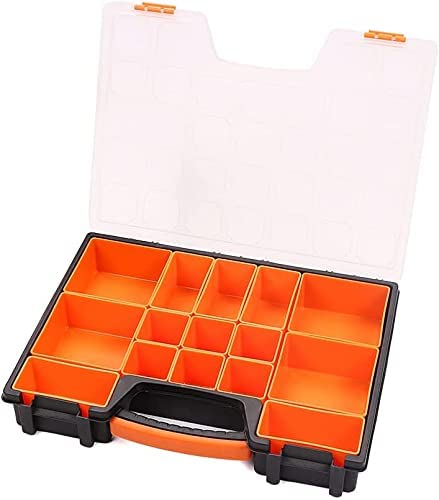 Multi-Compartment Parts Storage Box - Durable Organizer for Workshop, Crafts & Sewing