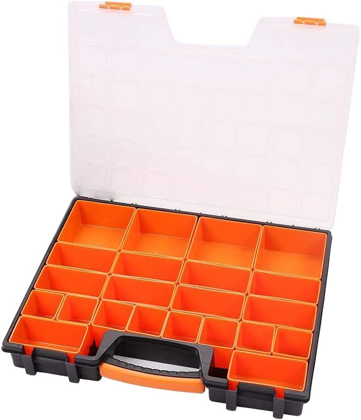 Multi-Compartment Parts Storage Box - Durable Organizer for Workshop, Crafts & Sewing