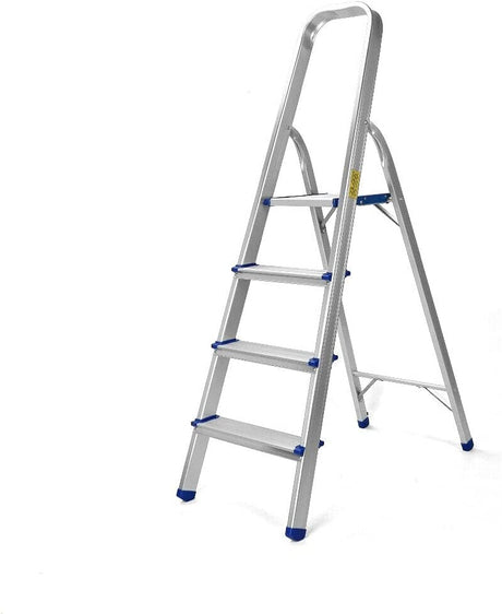 Compact and Lightweight Folding Ladder - Non-Slip Platform, Multi-Purpose Aluminum Design (3/4/5 Steps) - Ideal for Home and Work