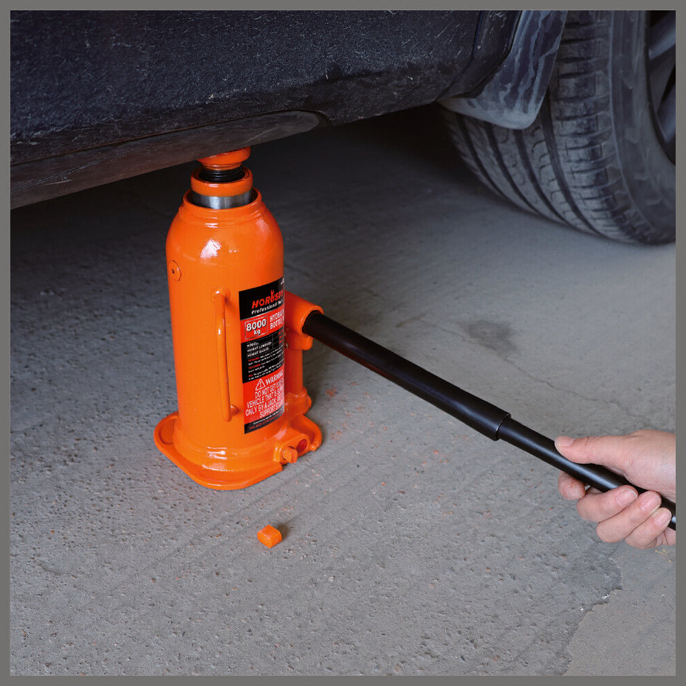 HORUSDY 8-Ton Hydraulic Bottle Jack, Steel Lifting Saddle, 228cm-458cm Height, AS/NZS 2693:2007 Compliant, for Secure Heavy-Duty Lifting