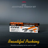 HORUSDY Adjustable Wrench Set with 6 and 10 Inch Spanners, Chrome Vanadium Steel, Black Oxide Finish, Precision Jaw Adjustment, and Comfort Grip