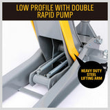 Close-up of the Hydraulic Floor Jack's Low Profile Design for Easy Access under Vehicles