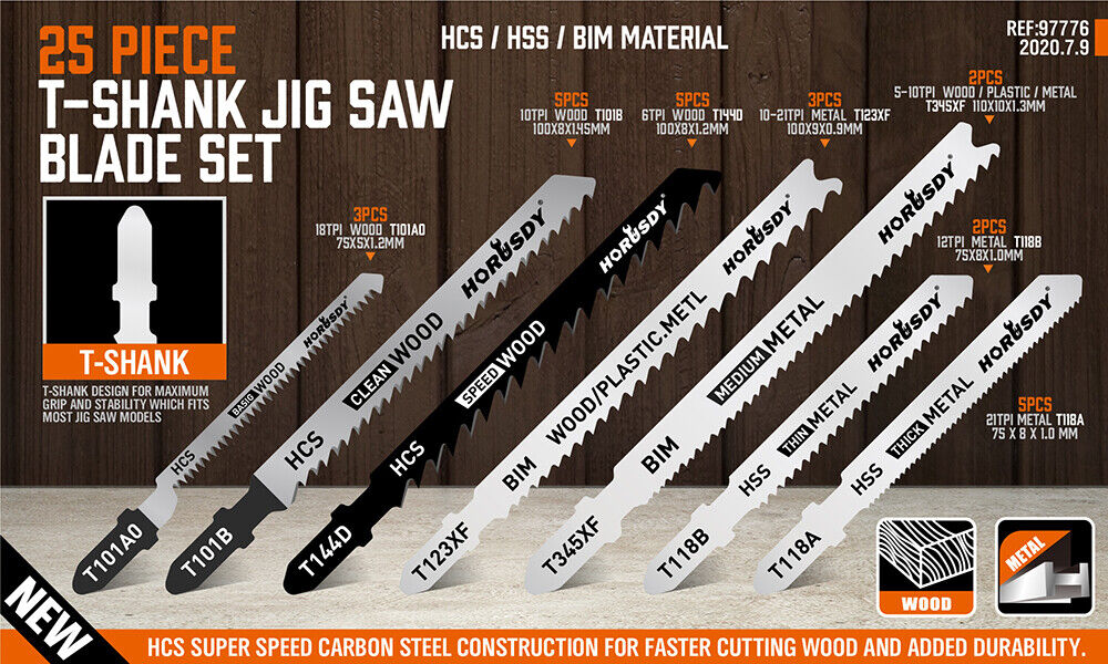 Comprehensive Jigsaw Blades for Wood, Plastic, and Metal