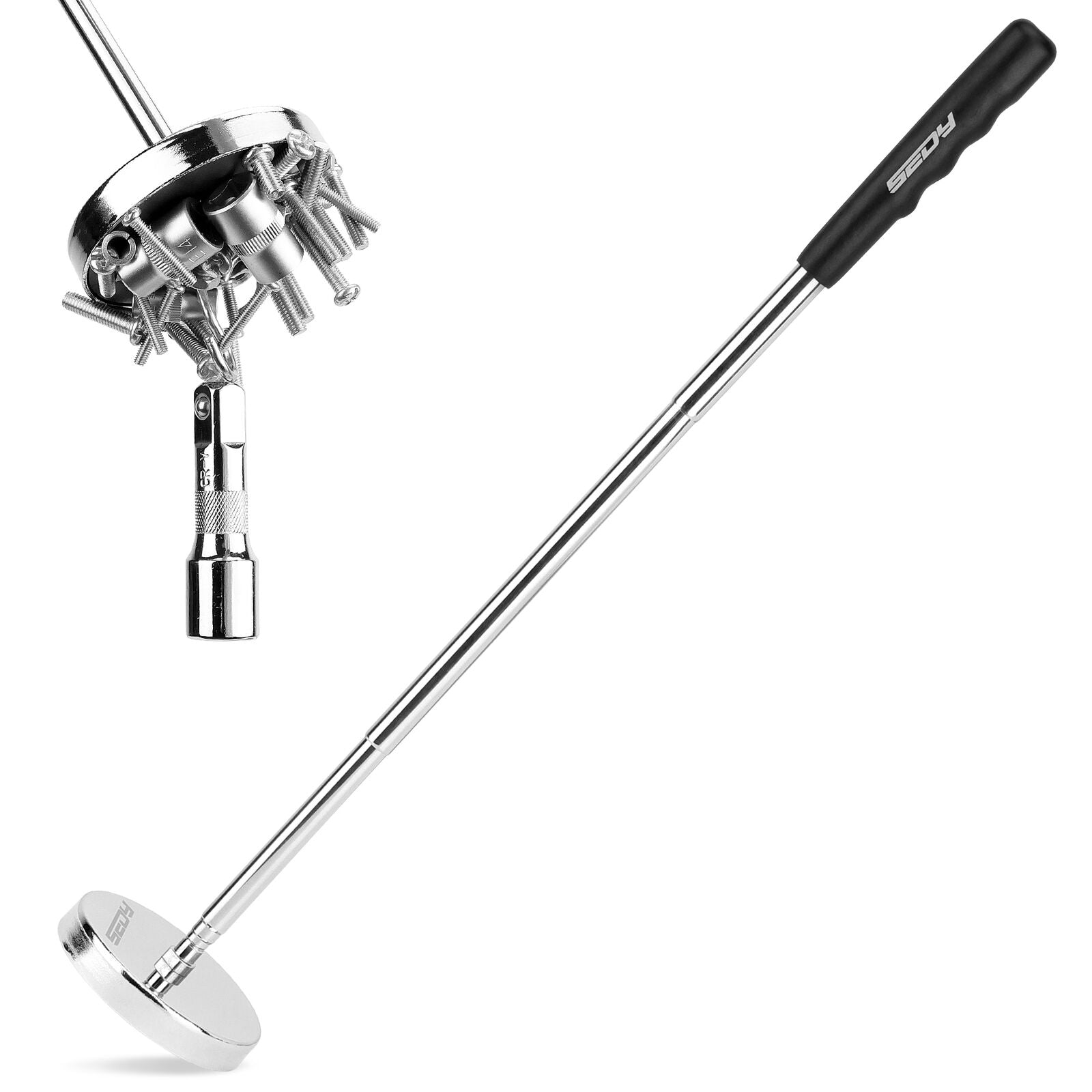 HORUSDY 34-inch Extendable Magnetic Pick Up Tool with Strong 35Lbs Magnet and Ergonomic Grip