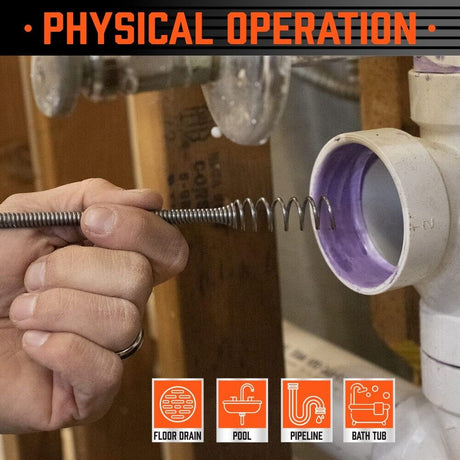 Efficient Drain Auger Drain Cleaner Unblocker - 7m Cable for Kitchen, Bathroom Sinks, Bathtubs, Showers, and Pipes