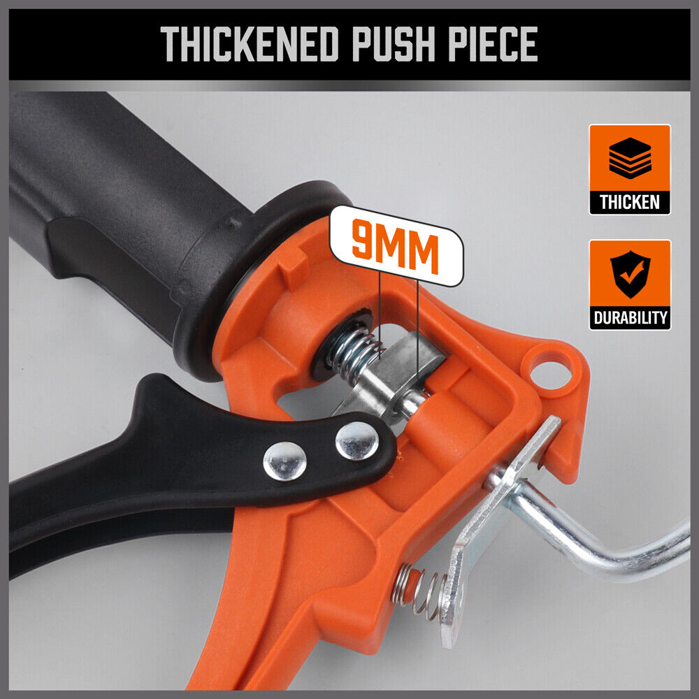 HORUSDY 9-Inch Heavy Duty Caulking Gun, Metal Barrel, 360-Degree Rotating Handle for Precision Sealing