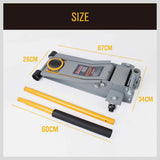 Close-up of the Hydraulic Floor Jack's Low Profile Design for Easy Access under Vehicles