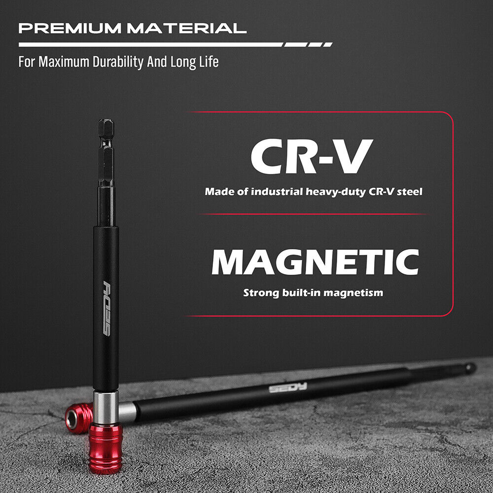 Two-piece SEDY magnetic drill bit extension set with a red quick-release collar, crafted for secure bit retention and rapid bit changes.