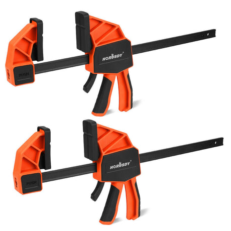 2-Pack HORUSDY 12-inch Woodworking Bar Clamps with Quick Clamp and Spreader Function, 300Lbs Load Capacity