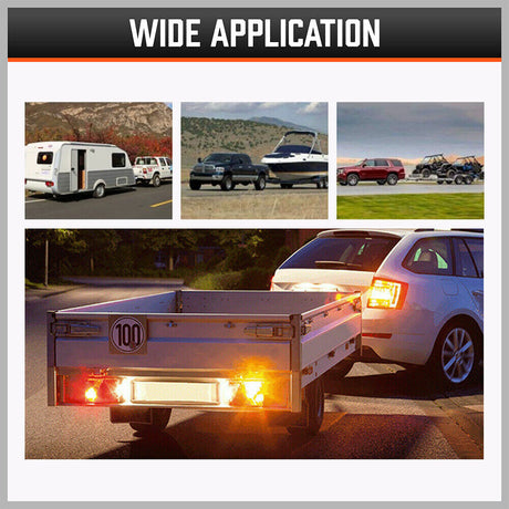 Durable 7 Pin Flat to 12 Pin Flat Trailer Adaptor - Waterproof ABS Caravan Connector in Black