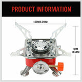 Compact and durable outdoor gas burner, perfect for camping and picnics. Features a powerful flame and high calorific efficiency, compatible with butane, propane, and gas