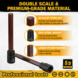 Comprehensive ELEAD 20-Piece Extra Long Hex Bit Socket Set - Includes SAE and Metric Sizes, Forged S2 Alloy Steel Bits, Chrome Vanadium Steel Sockets