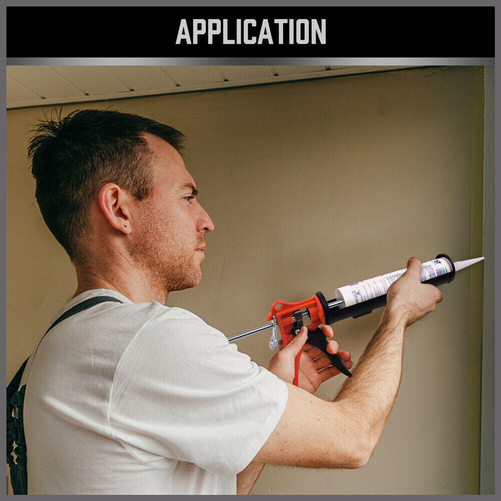 HORUSDY 9-Inch Heavy Duty Caulking Gun, Metal Barrel, 360-Degree Rotating Handle for Precision Sealing