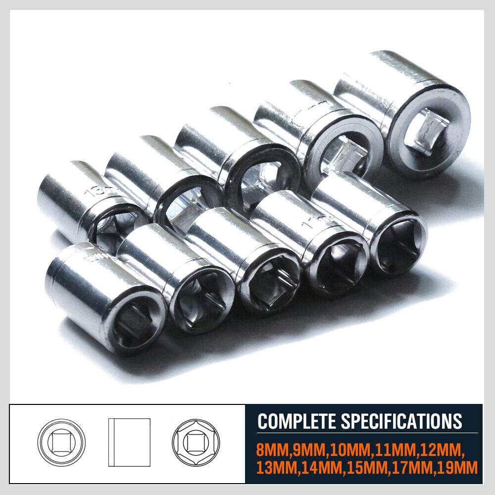 Metric Socket Set with Various Socket Sizes on Rail