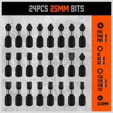 Comprehensive 34Pc Impact Screwdriver and Nut Driver Bit Set with Quick Release