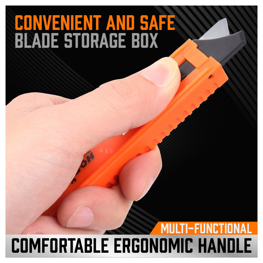 Diverse Set of 22 Retractable Utility Knives with Snap-Off Blades and 10 Additional Blades Included