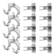 HORUSDY 19-Piece Garden Tool Holder Set featuring 15 Spring Grips and 4 U-Utility Hooks with Mounting Screws for Secure and Organized Tool Storage in Garages and Sheds