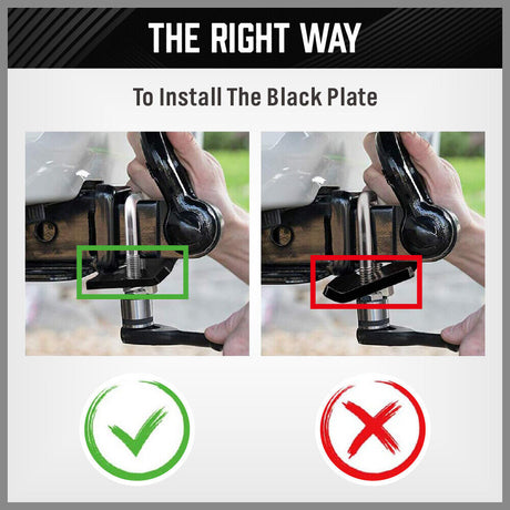 HORUSDY anti-rattle stabilizer hitch bracket with size markings, suitable for SUVs, vans, cars, and trailers